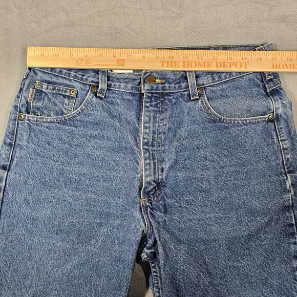 VTG Carhartt B26 DST Denim Shorts Men’s Size 36 (34) Blue Workwear Y2K Dadcore - Picture 7 of 11